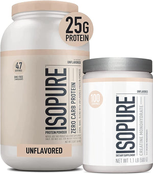 Isopure Unflavored Protein, 25G Whey Isolate, Zero Carb & Keto Friendly, 47 Servings, 3 Pounds (Packaging May Vary)