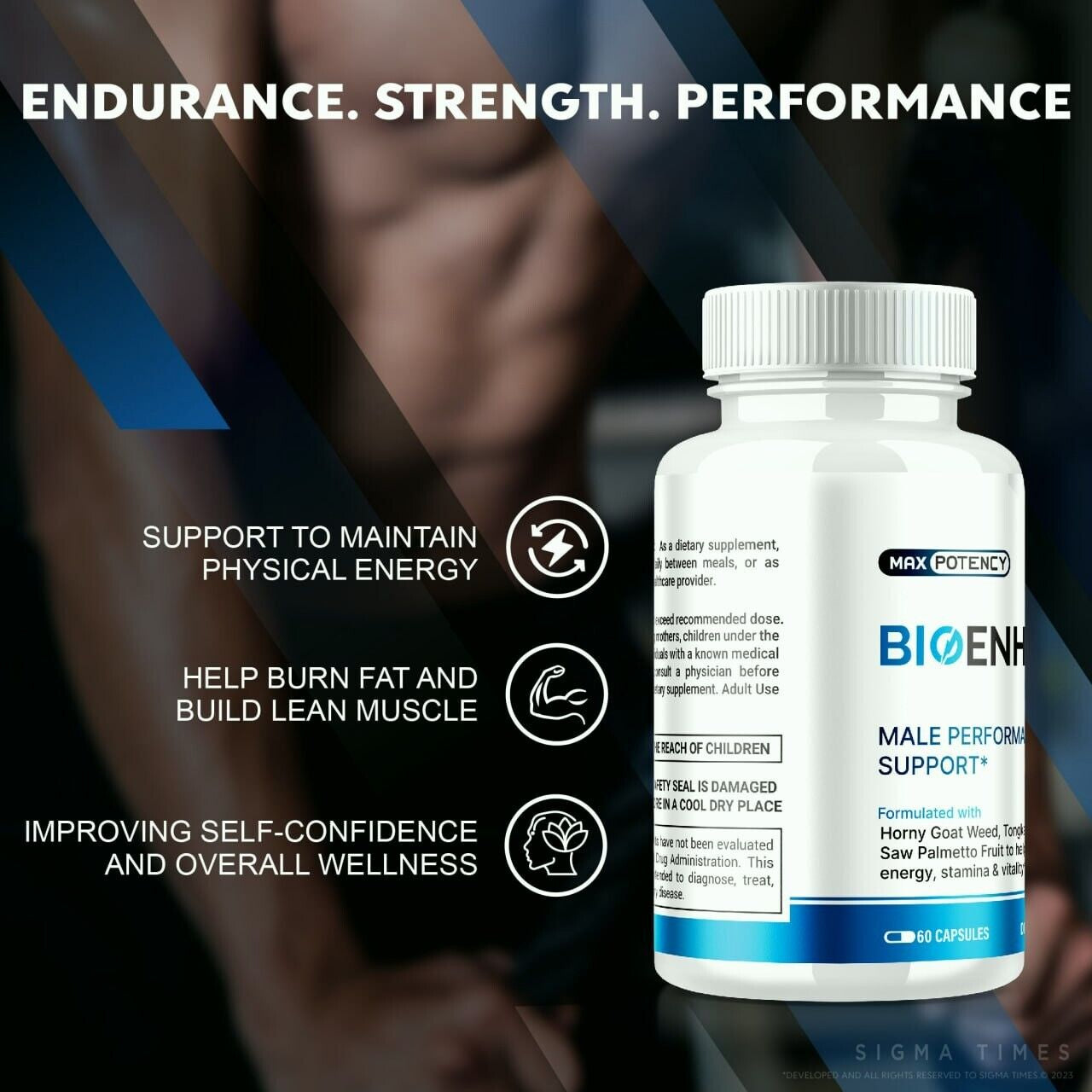 (2 Pack) Bioenhance Male Health Pills to Boost Stamina and Energy Levels