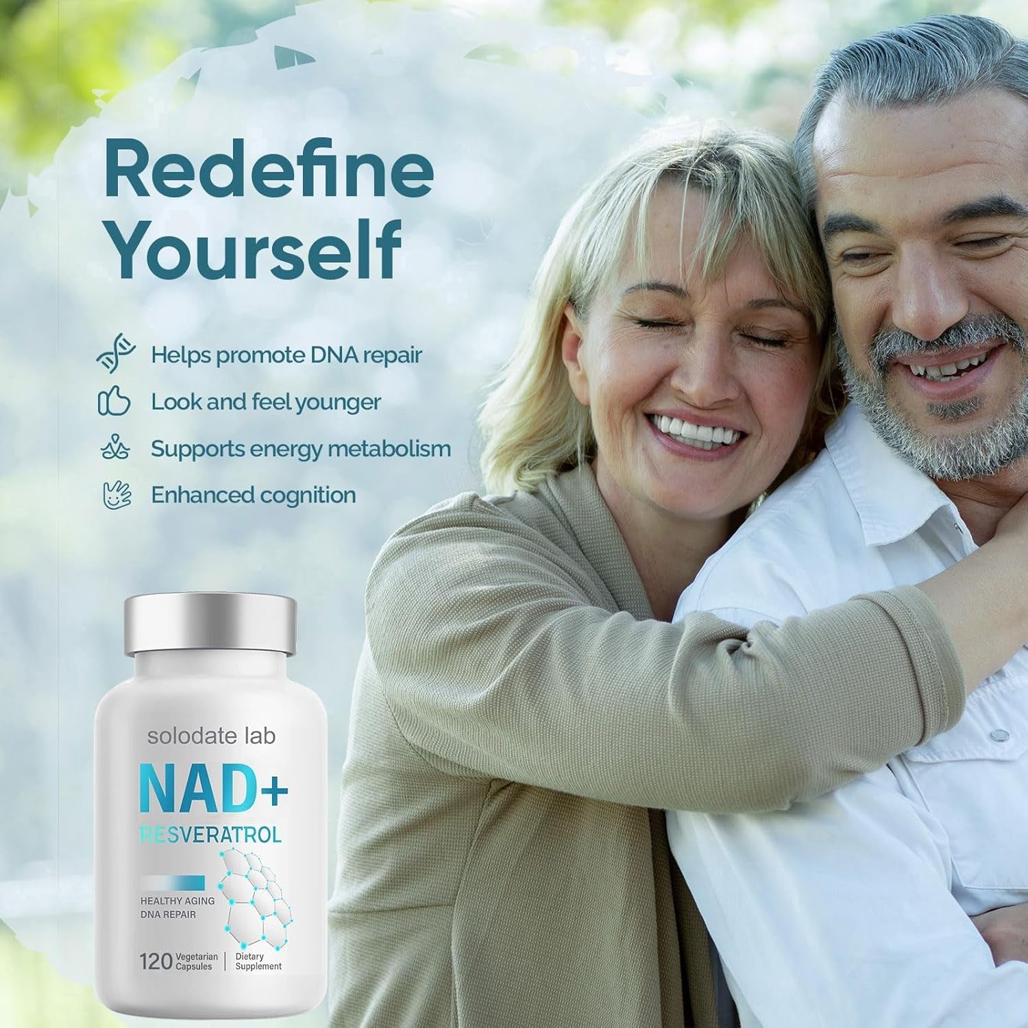 NAD Supplement 1000Mg, True NAD+ 500Mg & Resveratrol 250 Mg, Support Cellular Energy & Healthy Aging