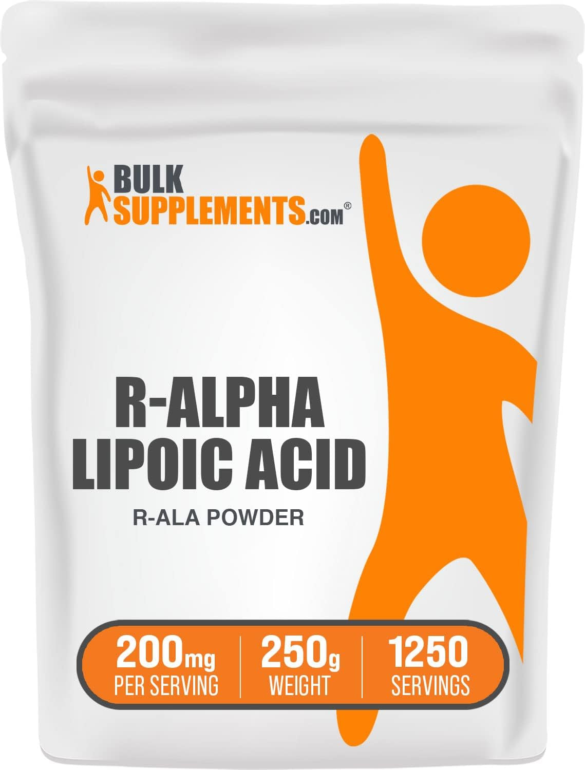 Bulksupplements.Com R-Alpha Lipoic Acid Powder - R-ALA Supplement, R Alpha Lipoic Acid 200Mg - Antioxidants Supplement, Gluten Free, 200Mg per Serving 
