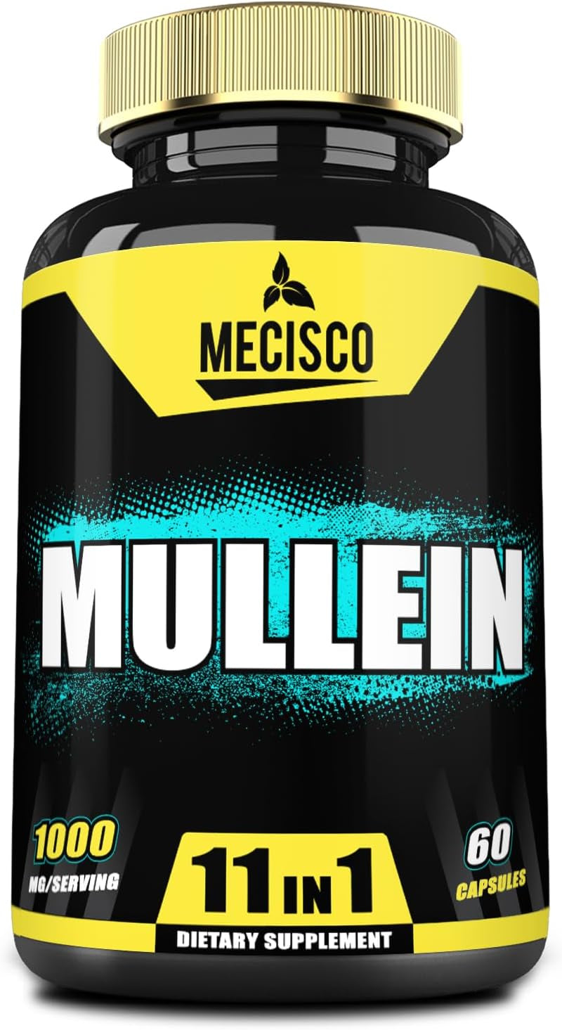 210 Capsules - 11In1 Mullein Leaf Capsules with Panax Ginseng Root, Cordyceps Sinensis & More - Support Respiratory Health, Immune System, Energy Production & Comfortable Mind 