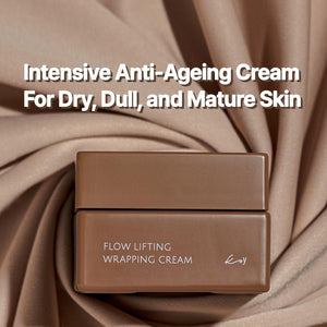 KOY Flow Lifting Wrapping Cream - Face Moisturizer for Anti-Aging, Elasticity - Visibly Firm Skin with Volufiline, Hyaluronic Acid, Collagen - Sleeping Masks - Korean Skin Care, 1.69 Fl. 