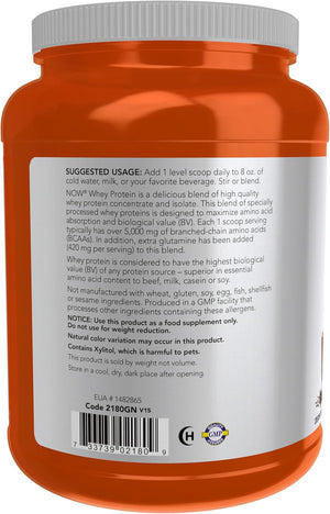 NOW Sports Nutrition, Whey Protein, 24 G with Bcaas, Creamy Chocolate Powder, 10-Pound