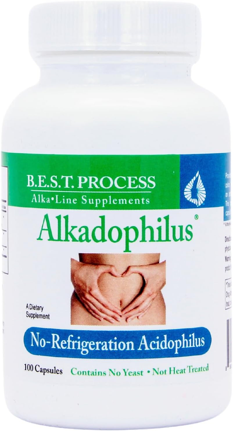Alkadophilus (3 Pack) Best Process Alkaline — No Refrigeration Probiotic & Prebiotic Digestive Supplement — 1.5 Billion CFU of Good Bacteria & Beetroot