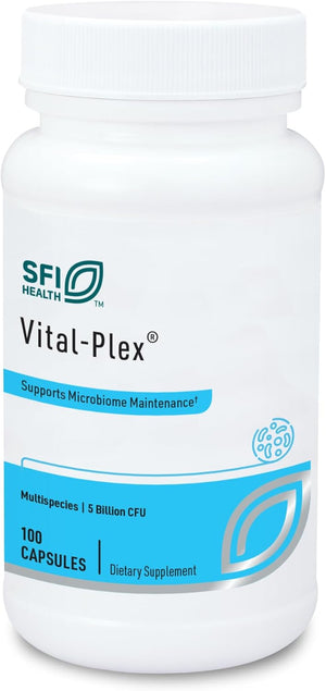 Klaire Labs Vital-Plex Probiotic - Helps Rebalance GI Microbiota for Men & Women, 5 Billion CFU Hypoallergenic & Dairy-Free Bifidobacterium & Lactobacillus Blend (100 Capsules, 2 Pack)