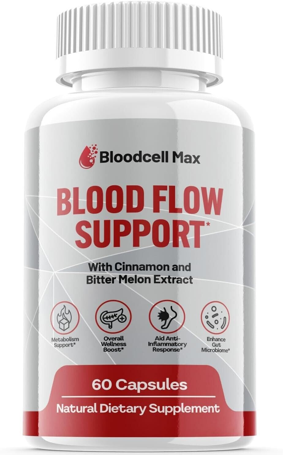 1 Pack - Bloodcell Max Blood Flow Support Pills - Blood Flow Supplement-60 Caps 