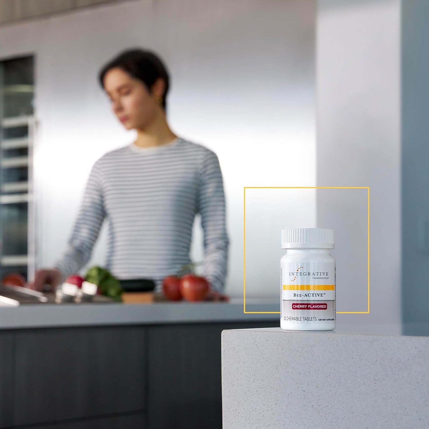 '- B12-Active - Fast-Absorbing -Methylcobalamin - Cherry Flavored - 30 Chewable Tablets