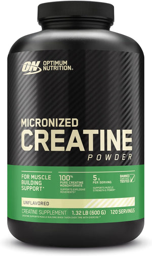 Optimum Nutrition Micronized Creatine Monohydrate Powder, Unflavored, Keto Friendly, 60 Servings (Packaging May Vary) 