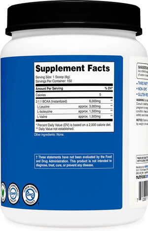 Nutricost BCAA Powder 2:1:1-150 Servings (Unflavored)