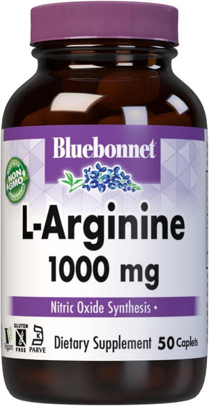 Nutrition L-Arginine 1000Mg, Free-Form Amino Acid, Nitric Oxide Precursor, Gluten-Free, Non-Gmo, Kosher Certified, Vegan, 50 Caplets, 50 Servings