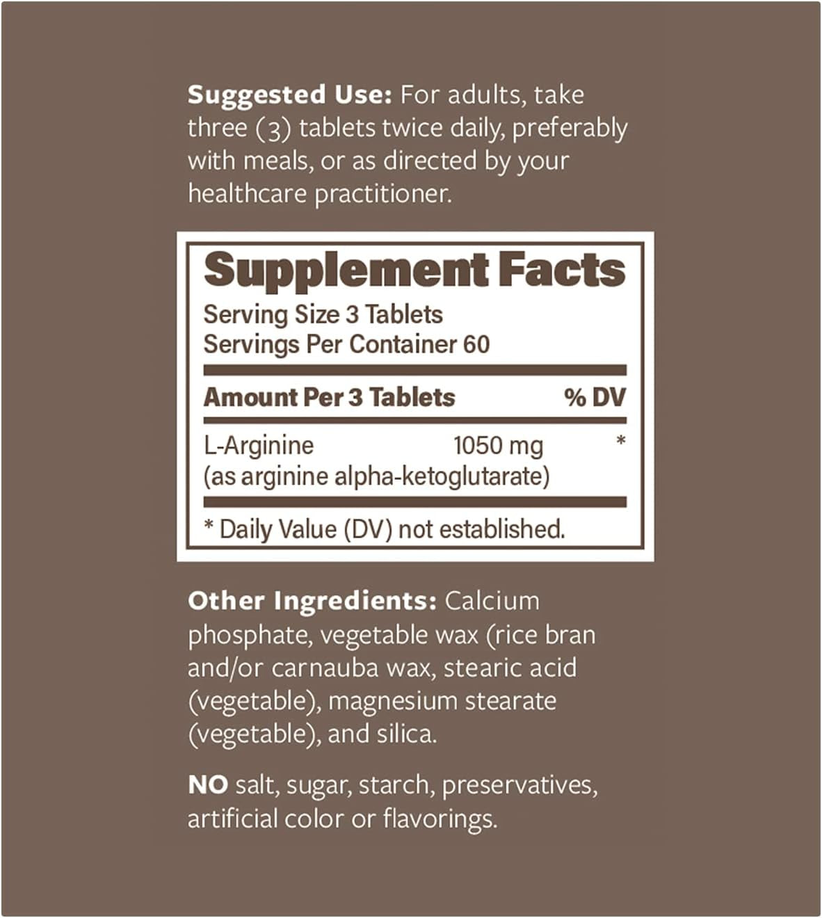 L-Arginine - 350Mg Sustained Release for Optimal Absorption - Nitric Oxide Precursor*, 180 Tablets Company