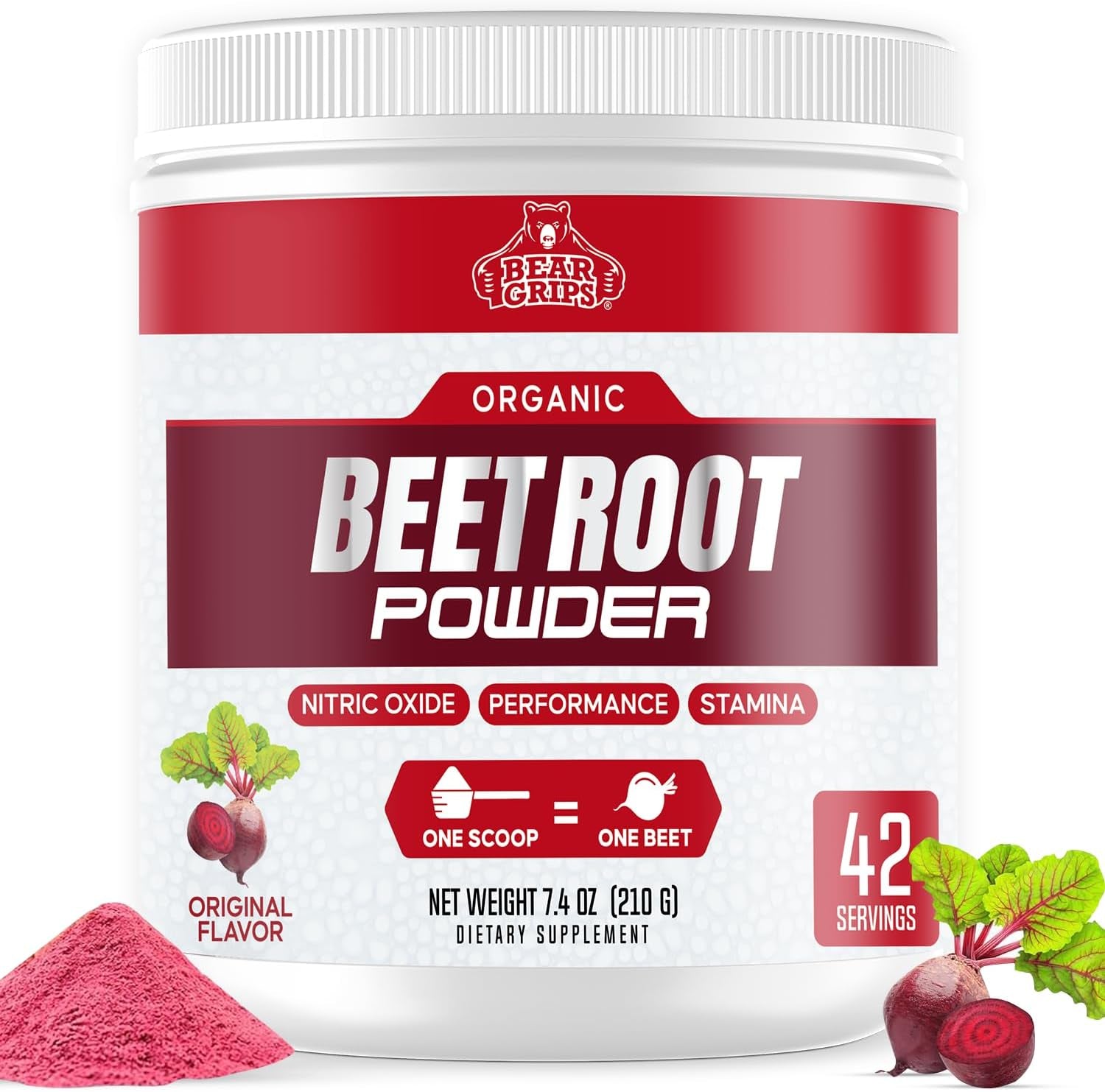 Organic Beet Root Powder - Nitric Oxide Supplement Super Food Beets Supplements, Beetroot Powder, Beets for High Blood Pressure Supplements, Beet 