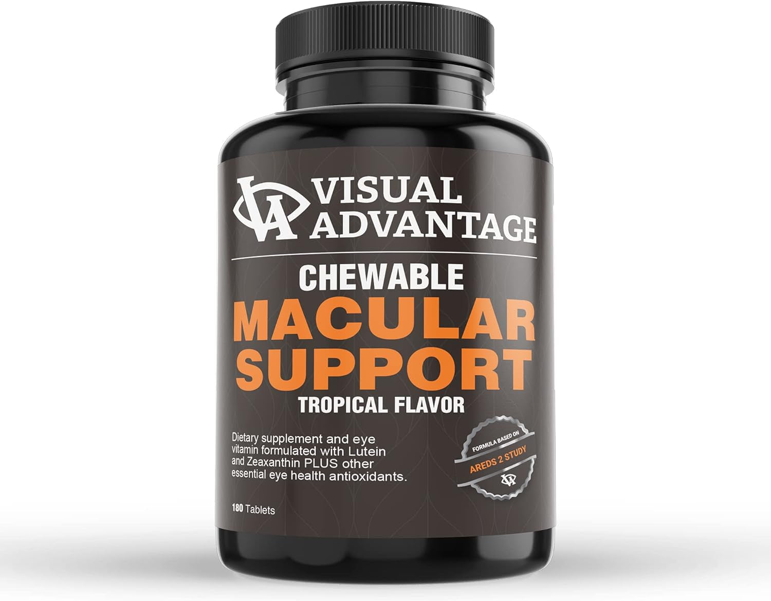 Visual Advantage® Macular Support Chewables – AREDS 2 Vitamins for Healthy Eyes – Great Tasting Tropical Flavored Chewable Tablets – 3 Month Supply (180) 