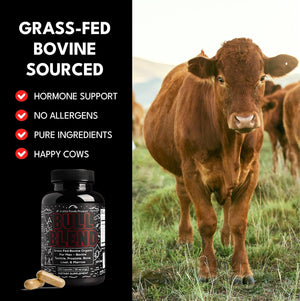 Wild Foods Men'S Testosterone Booster, Beef Organs Complex, Grass-Fed Bovine Supplement, Liver, Prostate, Testicle, Bone, 30 Day, 90 Capsules