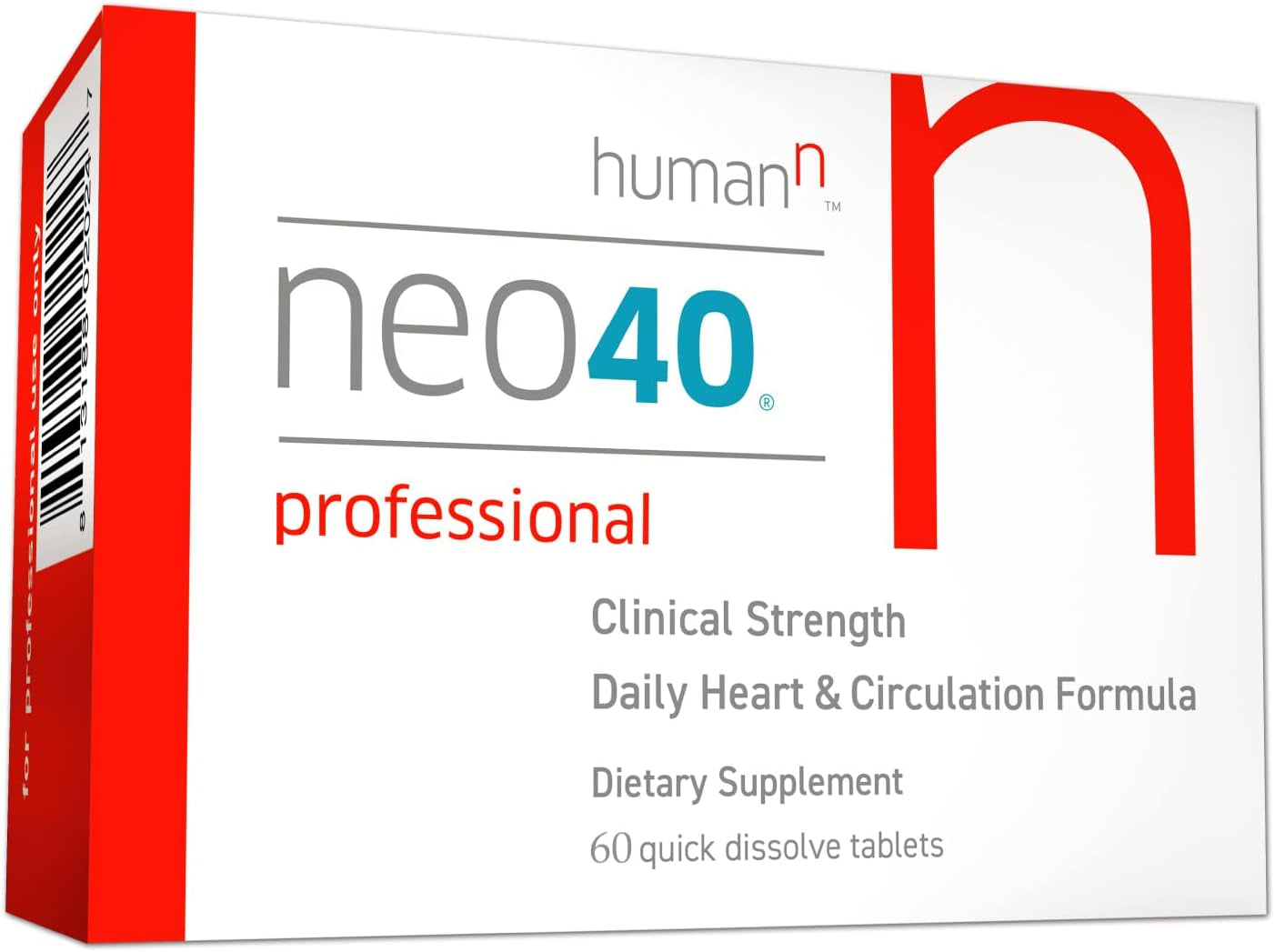 Neo40 Professional - Daily Heart & Circulation Support - Methylfolate, Beet Root Powder, Hawthorn Berry, L-Citrulline - 60 Dissolvable Tablets 