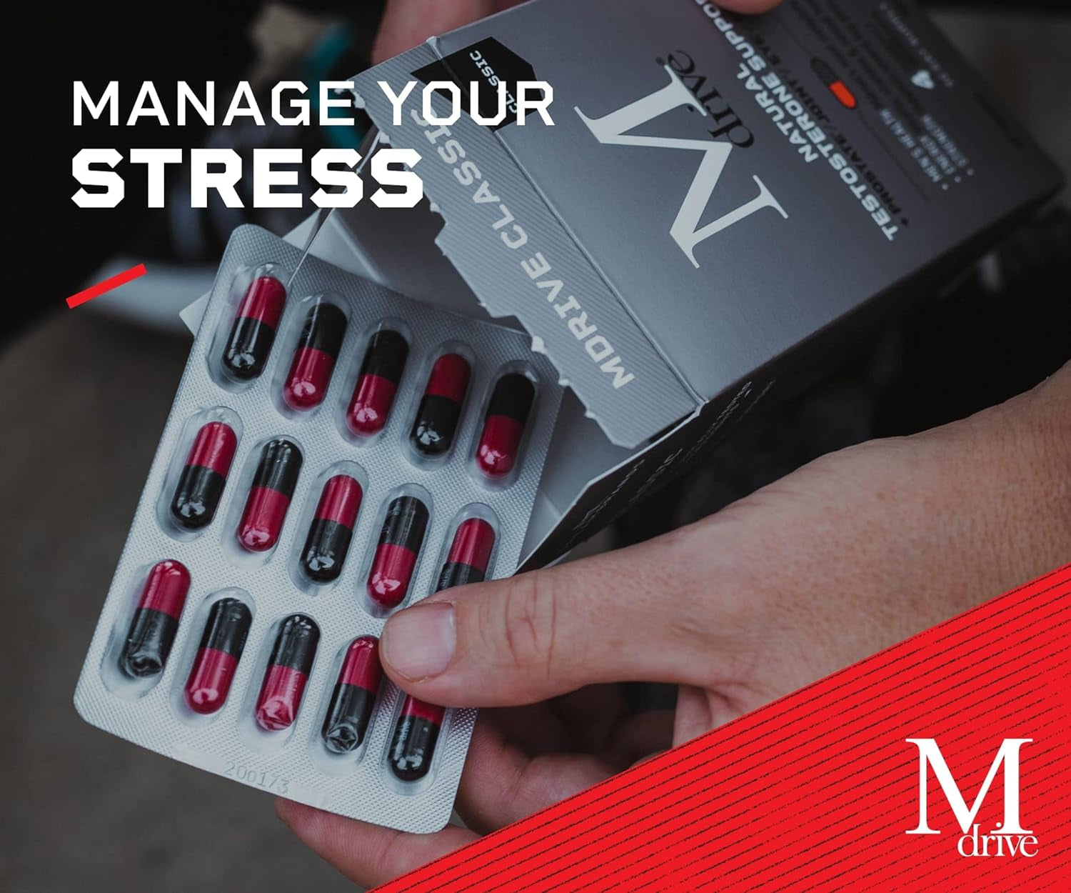 Mdrive Classic Testosterone Booster for Men, Support Healthy Prostate, Eyes, Joint, Energy, Stress Relief, KSM-66 Ashwagandha, Beta-Sitosterols, 60Ct.