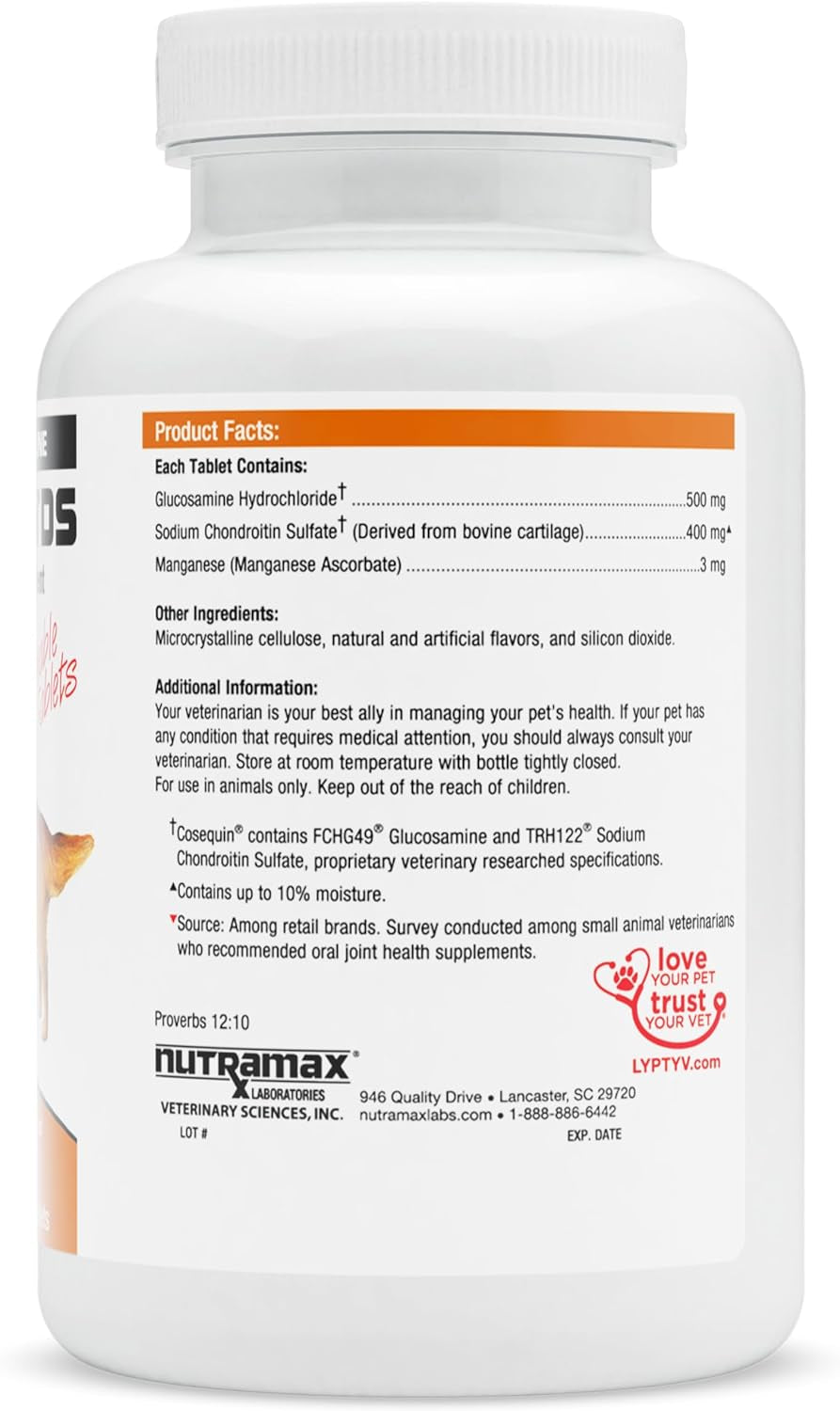 Nutramax Cosequin DS Joint Health Supplement for Dogs - with Glucosamine and Chondroitin, 250 Chewable Tablets