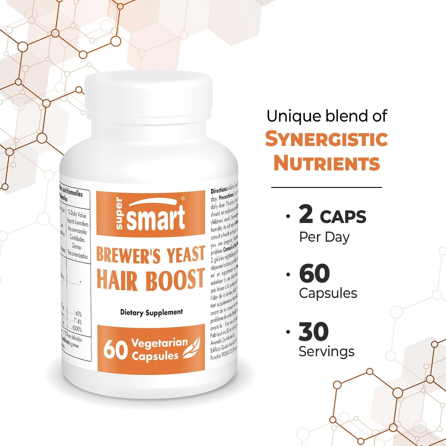 '- Brewer'S Yeast Hair Boost (Advanced Formula) - with Saccharomyces Cerevisiae, Zinc, Biotin - Hair Supplement | Non-Gmo - 60 Vegetarian Capsules