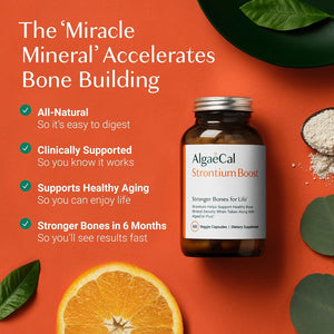 ALGAECAL - 3 Strontium Boost, Natural Strontium Supplement for Bone Density Increase, Strontium Citrate 680 Mg + 3 Free Triple Power Omega 3 Fish Oil 7 Single Serve