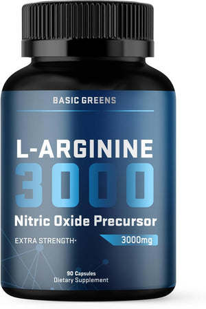 L Arginine 3,150Mg (90 Capsules) L-Arginine Supplement for Men and Women with Nitric Oxide Precursor | L Arginine Supplement Pills for Men, Sport, Workout, Made in the USA 