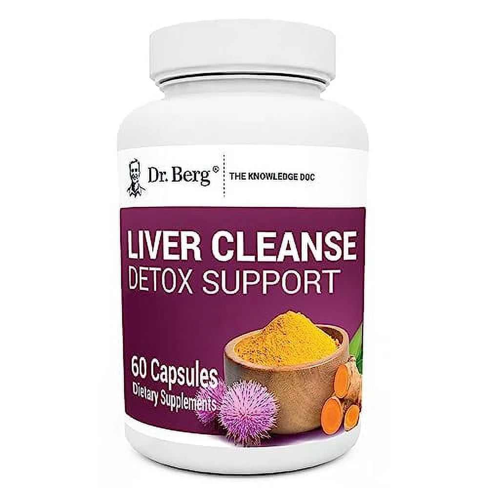 Liver Cleanse Detox Capsules W/Unique Blend of Milk Thistle, Ox Bile & Folate - Liver Supplement Includes Turmeric, Black Pepper & Choline - 60 Capsules