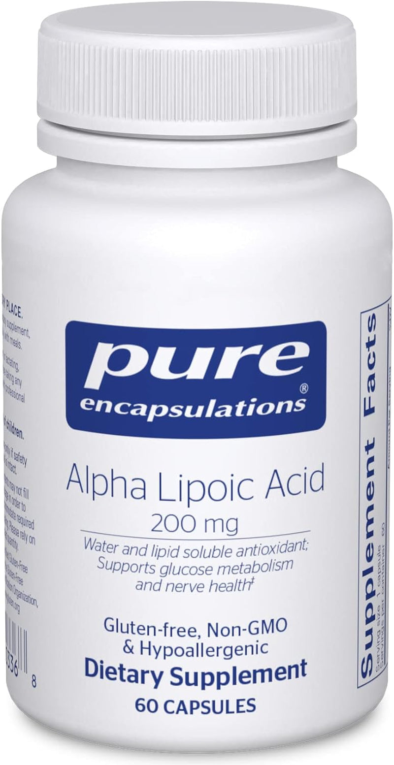 Pure Encapsulations Alpha Lipoic Acid 200 Mg - 200Mg ALA - Liver & Antioxidant Support* - for Nerve Health & Carb Metabolism - Vegan & Non-Gmo 