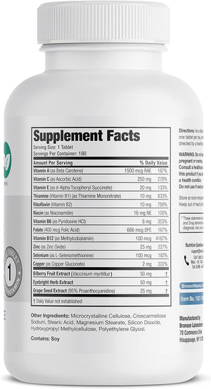 ONE Daily Vision Complete Eye Health Support Multivitamin Multimineral Supplement Formula, 180 Tablets 