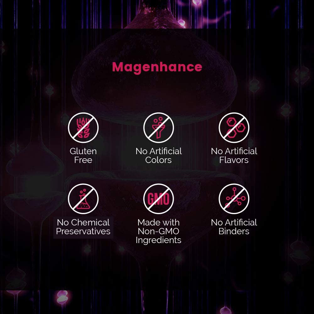Magenhance Magtein® Magnesium Complex Supplement Magnesium L-Threonate with Magnesium Glycinate and Taurate by Intelligent Labs, 90 Capsules