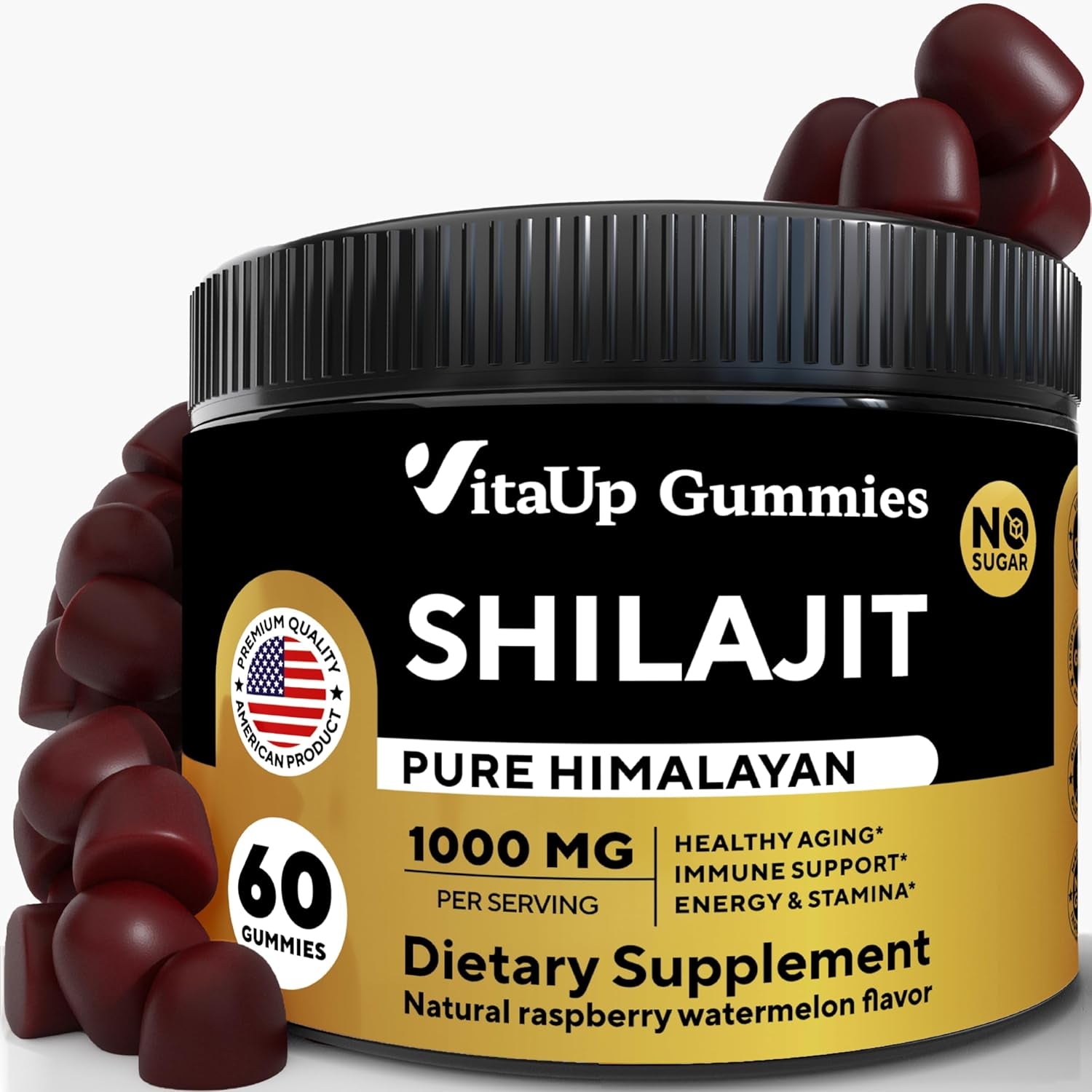 Shilajit Gummies - Himalayan Shilajit Gummies for Men & Women 1000Mg - Sugar Free Shilajit Gummies - Natural Shilajit for Healthy Aging, Immune 