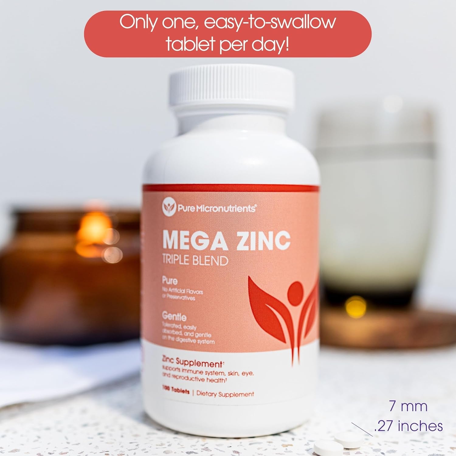 Mega Zinc Supplement, 50Mg - 3-In-1 Zinc Complex - 100 Tablets - Pure Micronutrients 