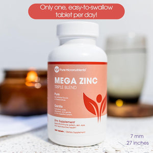 Mega Zinc Supplement, 50Mg - 3-In-1 Zinc Complex - 100 Tablets - Pure Micronutrients 