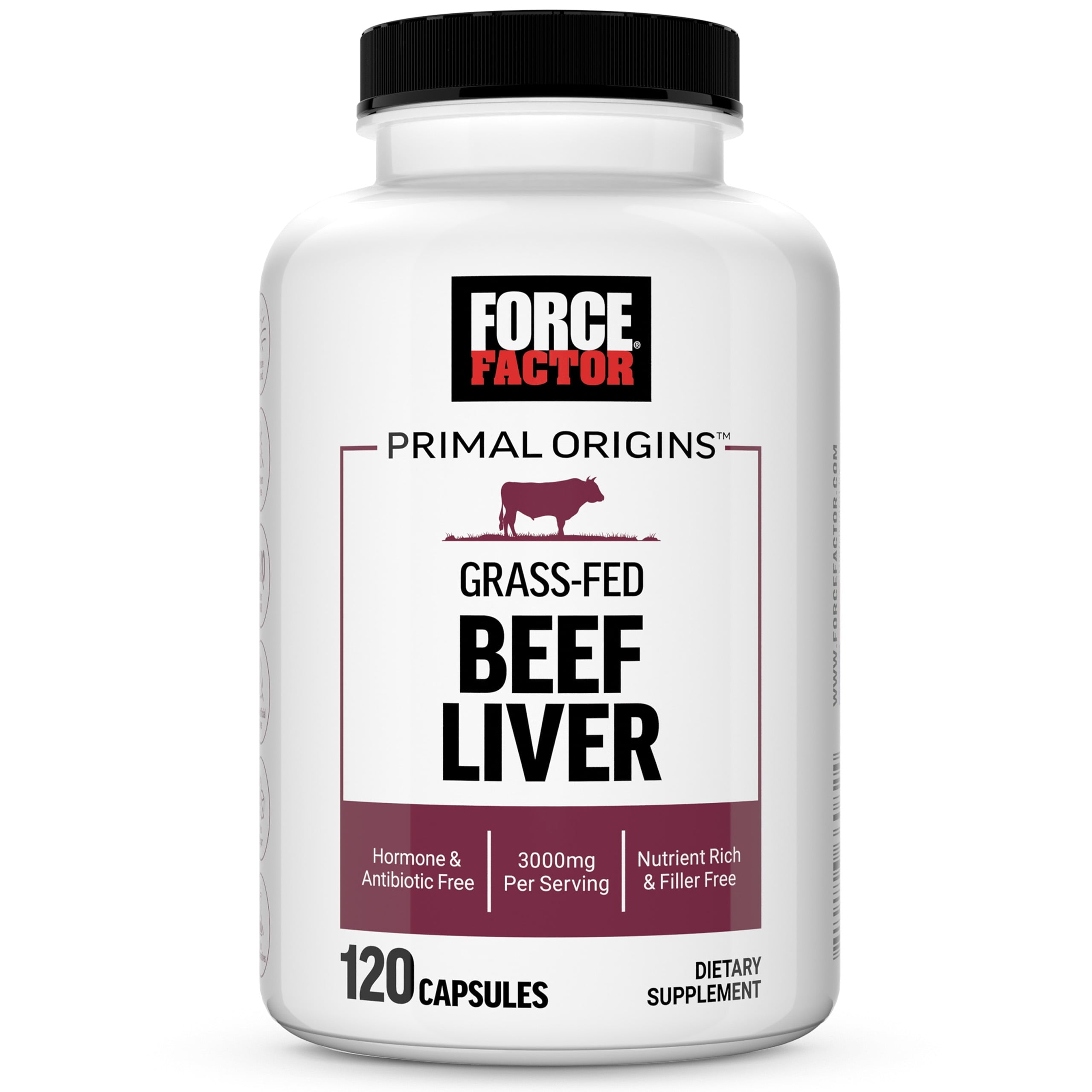 Primal Origins Beef Liver Capsules Made with Grass Fed Beef, Beef Organ Supplement, 120 Capsules