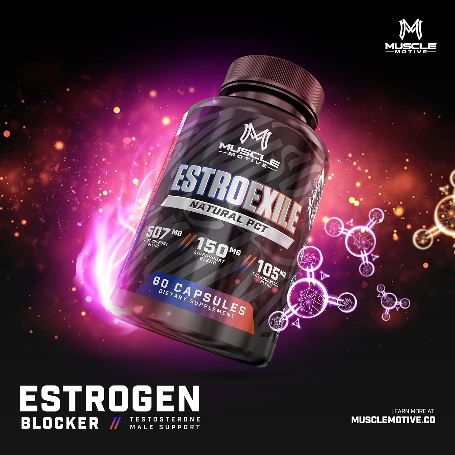 Testosterone Booster for Men – Estrogen Blocker & Natural PCT Post Cycle Therapy - Fenugreek, Tongkat Ali - Boost Stamina, Strength, Endurance, Energy, Vitality, & Muscle Growth – 60 Capsules