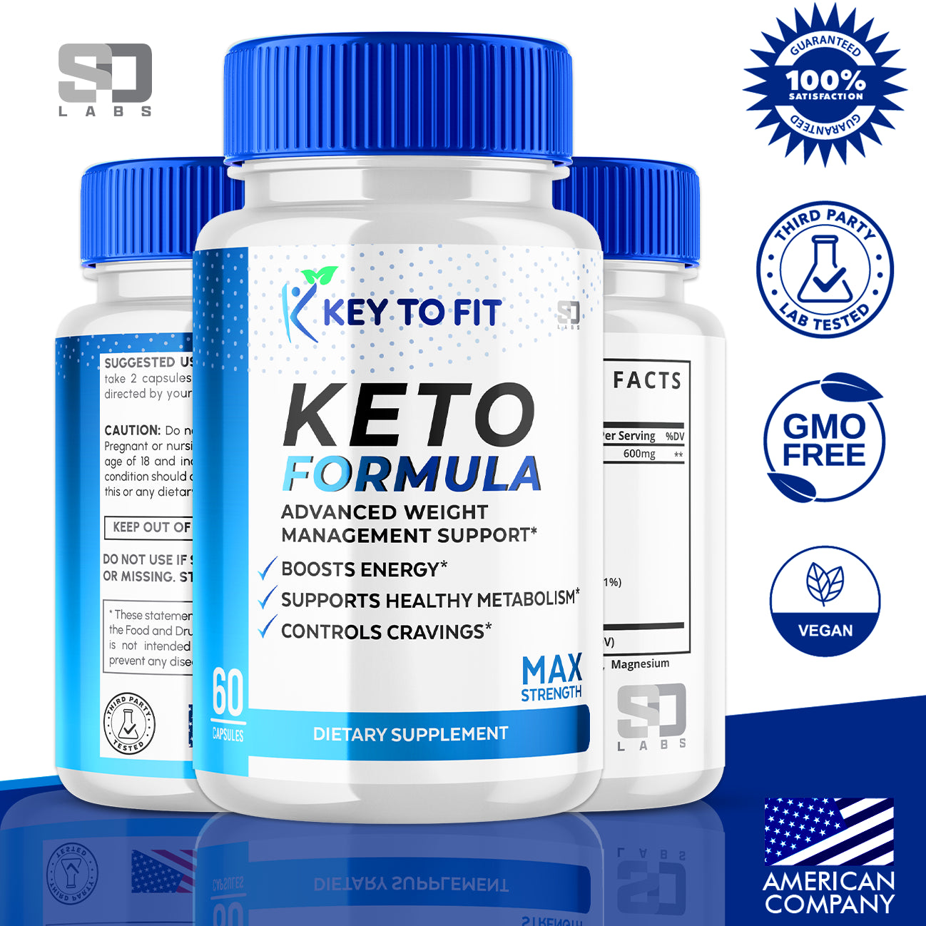 Key to Fit Advanced Keto Capsules - Weight Management and Energy Boost (2 Pack)