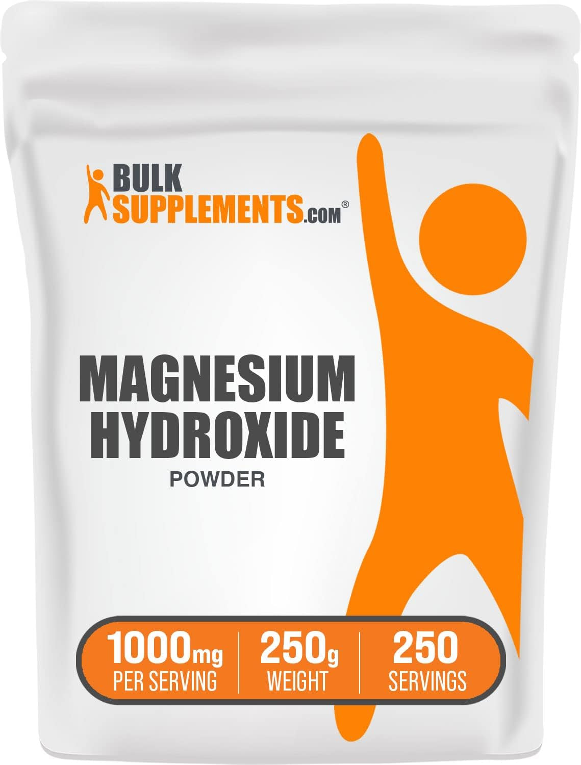 Bulksupplements.Com Magnesium Hydroxide Powder - Food Grade Magnesium Hydroxide, Magnesium Hydroxide Supplement - 1000Mg (410Mg of Magnesium) per Serving, 250G (8.8 Oz) (Pack of 1)