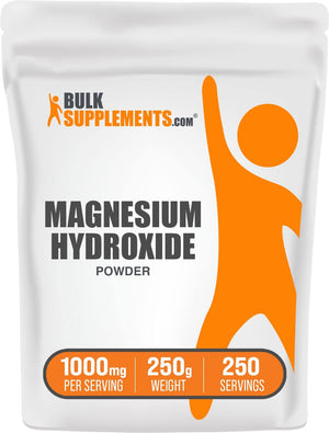 Bulksupplements.Com Magnesium Hydroxide Powder - Food Grade Magnesium Hydroxide, Magnesium Hydroxide Supplement - 1000Mg (410Mg of Magnesium) per Serving, 250G (8.8 Oz) (Pack of 1)