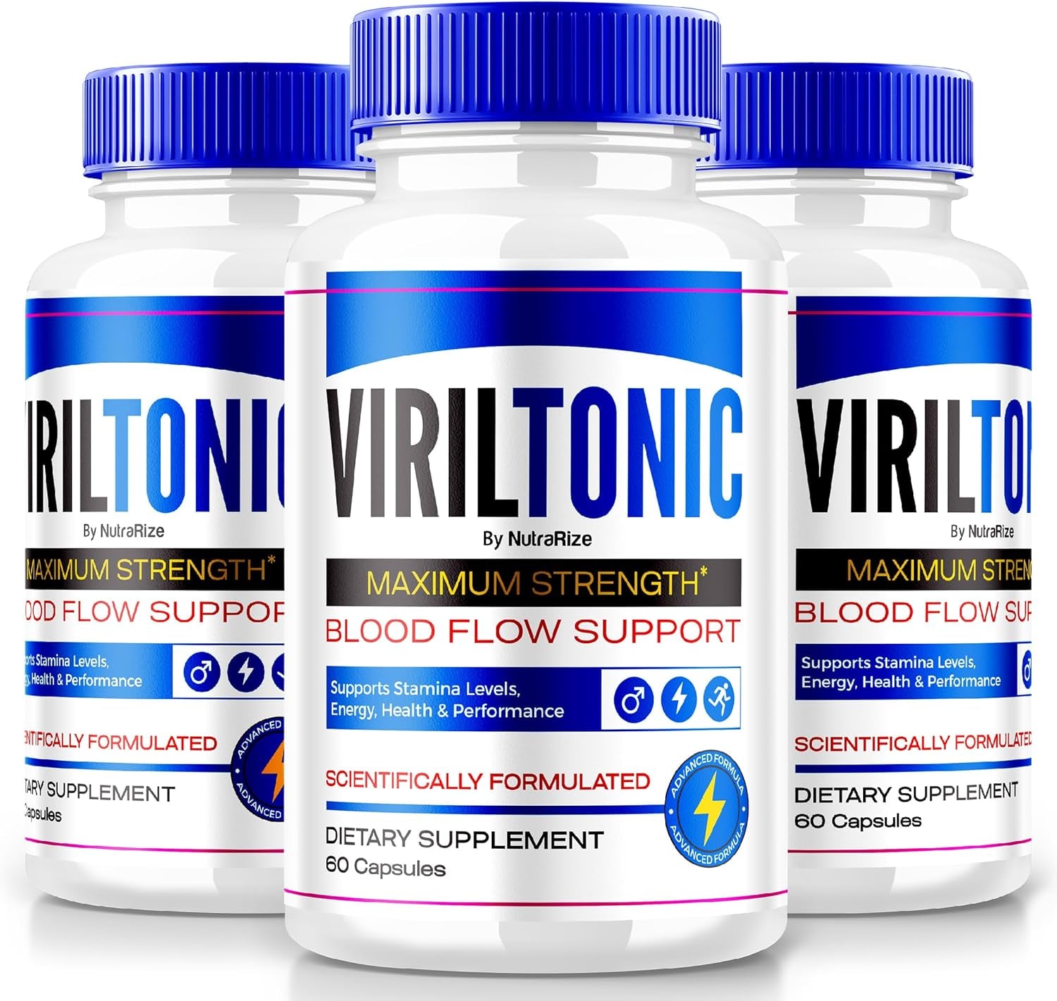 (3 Pack) Viriltonic Pill, Viril Tonic Blood Flow Support Capsules for Maximum Performance - Extra Strength Formula, All Natural Pills, Viriltonic24 Health, Viril Tonic Reviews (180 Capsules)