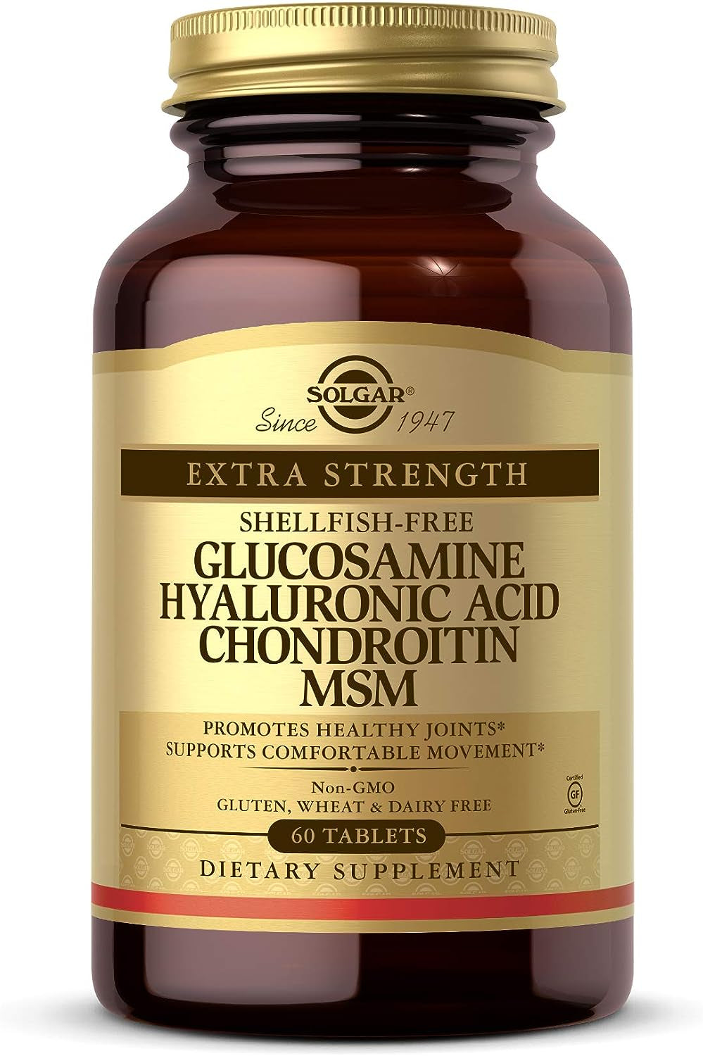 Solgar Glucosamine Hyaluronic Acid Chondroitin MSM, 120 Tablets - Supports Healthy Joints & Range of Motion & Flexibility - Extra Strength, Shellfish Free - Non-Gmo, Gluten Free - 40 Servings
