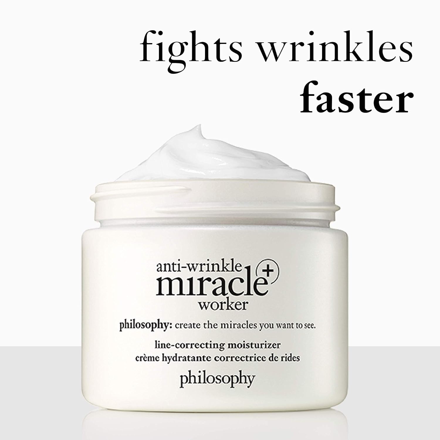 Philosophy Anti-Wrinkle Miracle Worker Line-Correcting Face Moisturizer - with Vitamin C & Hyaluronic Acid - Instantly Improves Skin Smoothness and Radiance