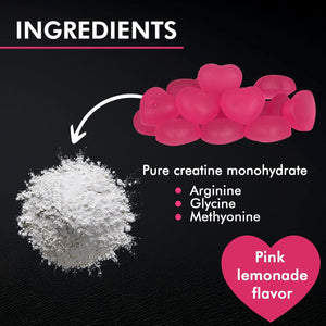 KP Creatine Monohydrate Gummies Pink Lemonade for Men & Women, 100% Creatine Pink Lemonade Gummies, 5G per Serving + Vegan, Sugar Free + Strength, Energy, Muscle & Booty Gain - 120 Count