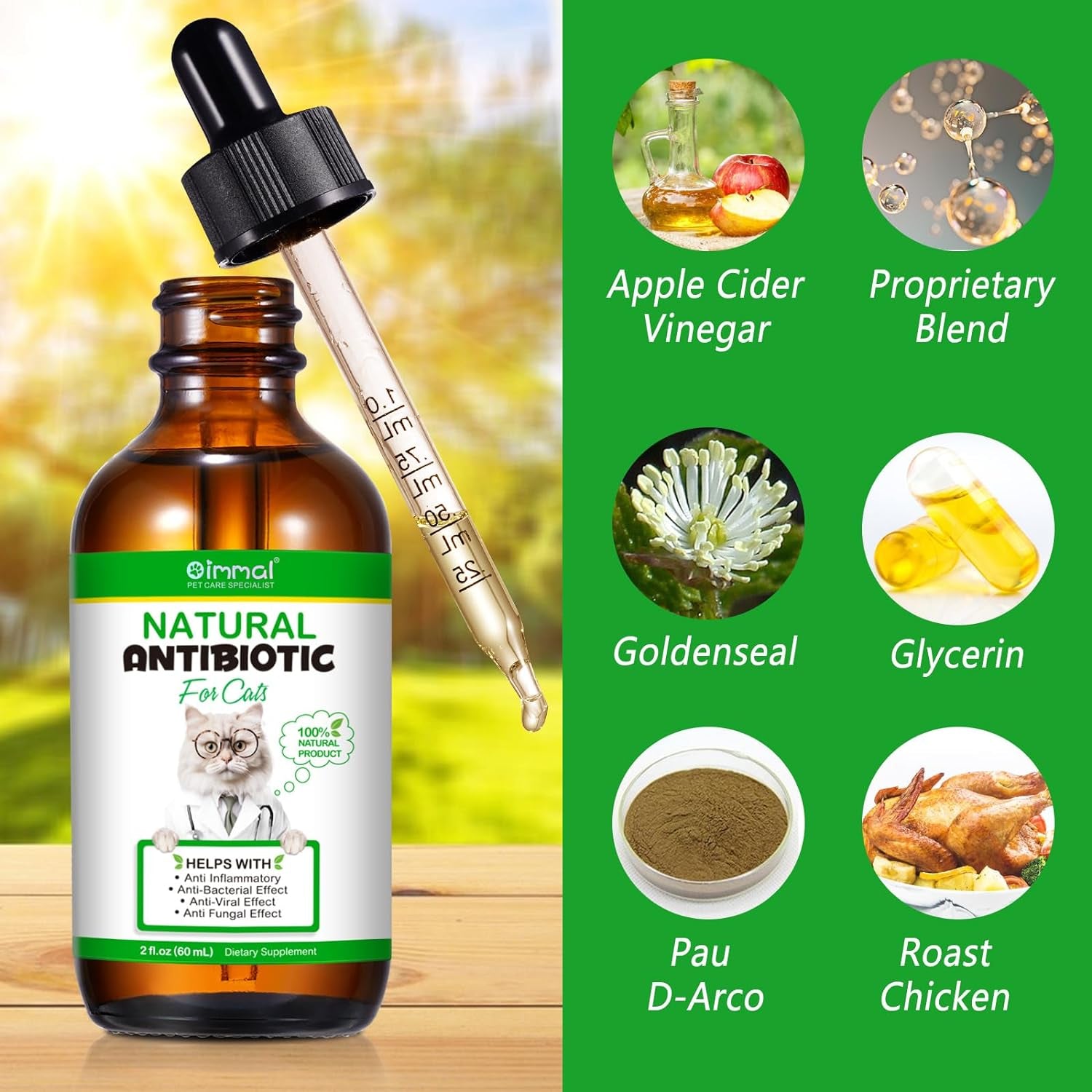 Premium Cat Antibiotics Supplement - Essential Multivitamin for Infection Support-Cat Antibiotic, Supports Cat Allergy Itch Relief, White