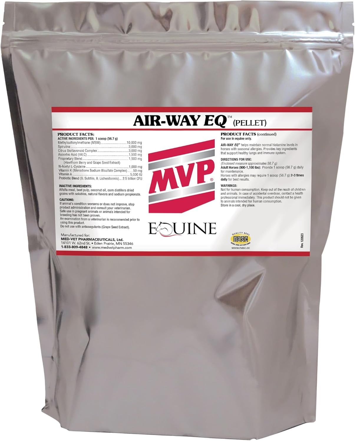MVP Air-Way EQ (5Lb) Supports Healthy Lung Funtion and Seasonal Allergy Support in Horses