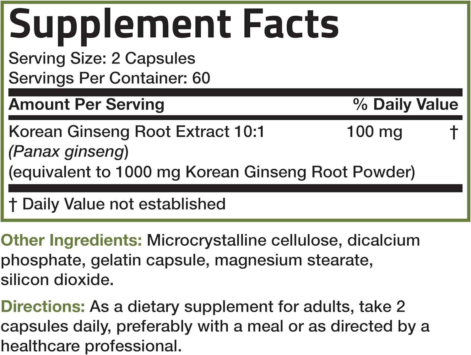 Bronson Korean Panax Ginseng Supports Energy, Endurance & Vitality + Memory and Mental Performance, 120 Capsules 