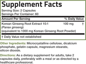 Bronson Korean Panax Ginseng Supports Energy, Endurance & Vitality + Memory and Mental Performance, 120 Capsules 