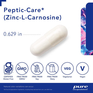 Peptic-Care - Zinc-L-Carnosine - Gut Health & Antioxidant Supplement - Supports Gastric Health* - Vegan & Gluten-Free - 60 Capsules