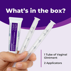 Femiclear (BV Symptoms - Vaginal Ointment for Fishy Odor, Excess Discharge, Itching & Discomfort Due to Bacterial Vaginosis, All-Natural and Organic Ingredients, 2-Day Dose 