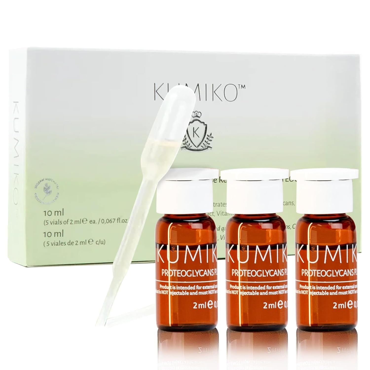KUMIKO Ultimate Age Defying Matcha Revitalizing Facial Ampoule for Men and Women - Facial Serum Hydrates & Plumps Skin - Defend, Restore and Rejuvenate All Skin Types with Vitamin C - 5 Vials