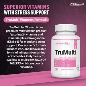 Pescience Trumulti Women'S, Multivitamin with Premium Quality Vitamin C, D, Zinc for Immune & Stress Support, 90 Capsules
