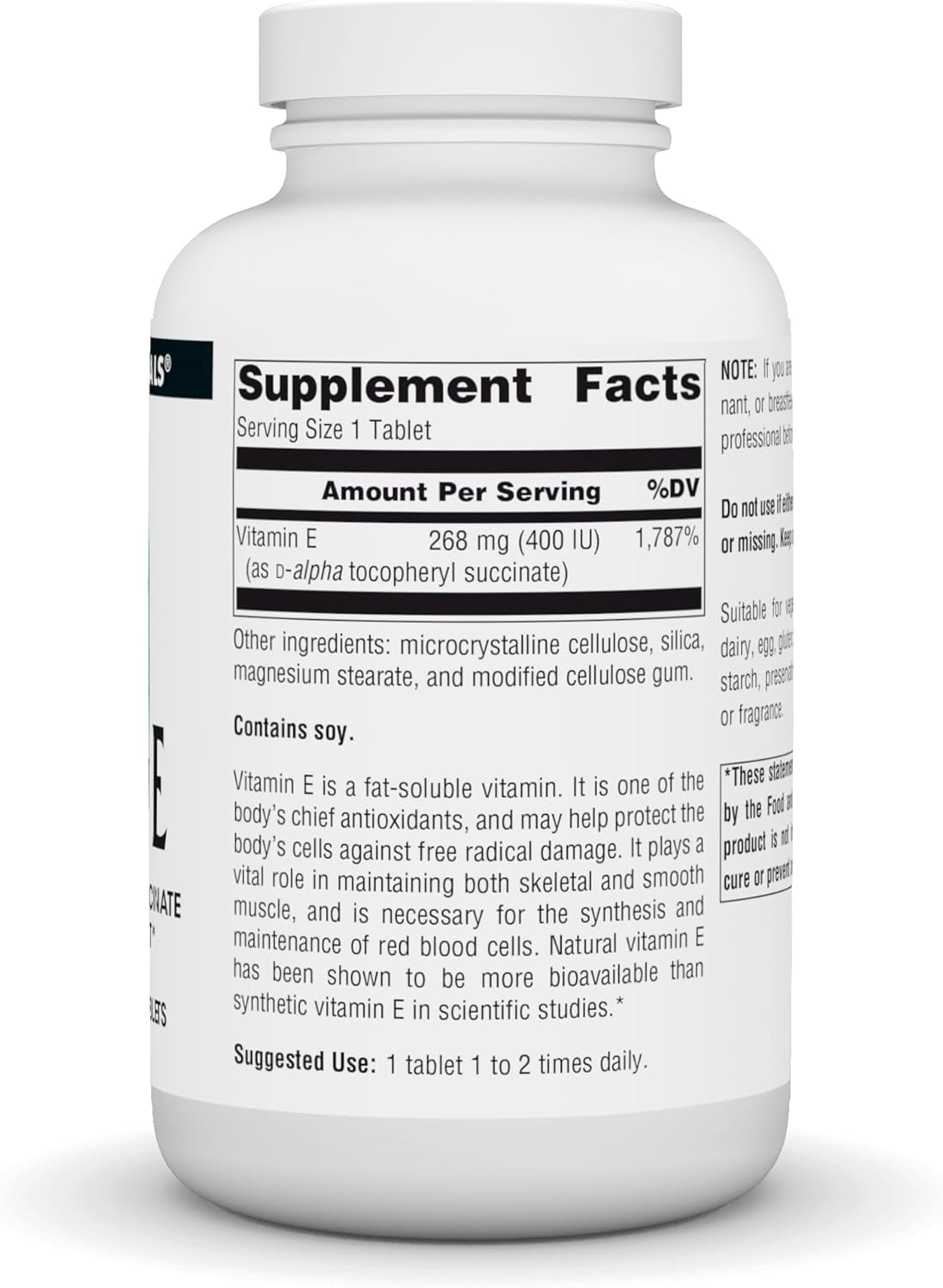 Source Naturals Vitamin E, 400 Iu Fat-Soluble Antioxidant - 50 Tablets