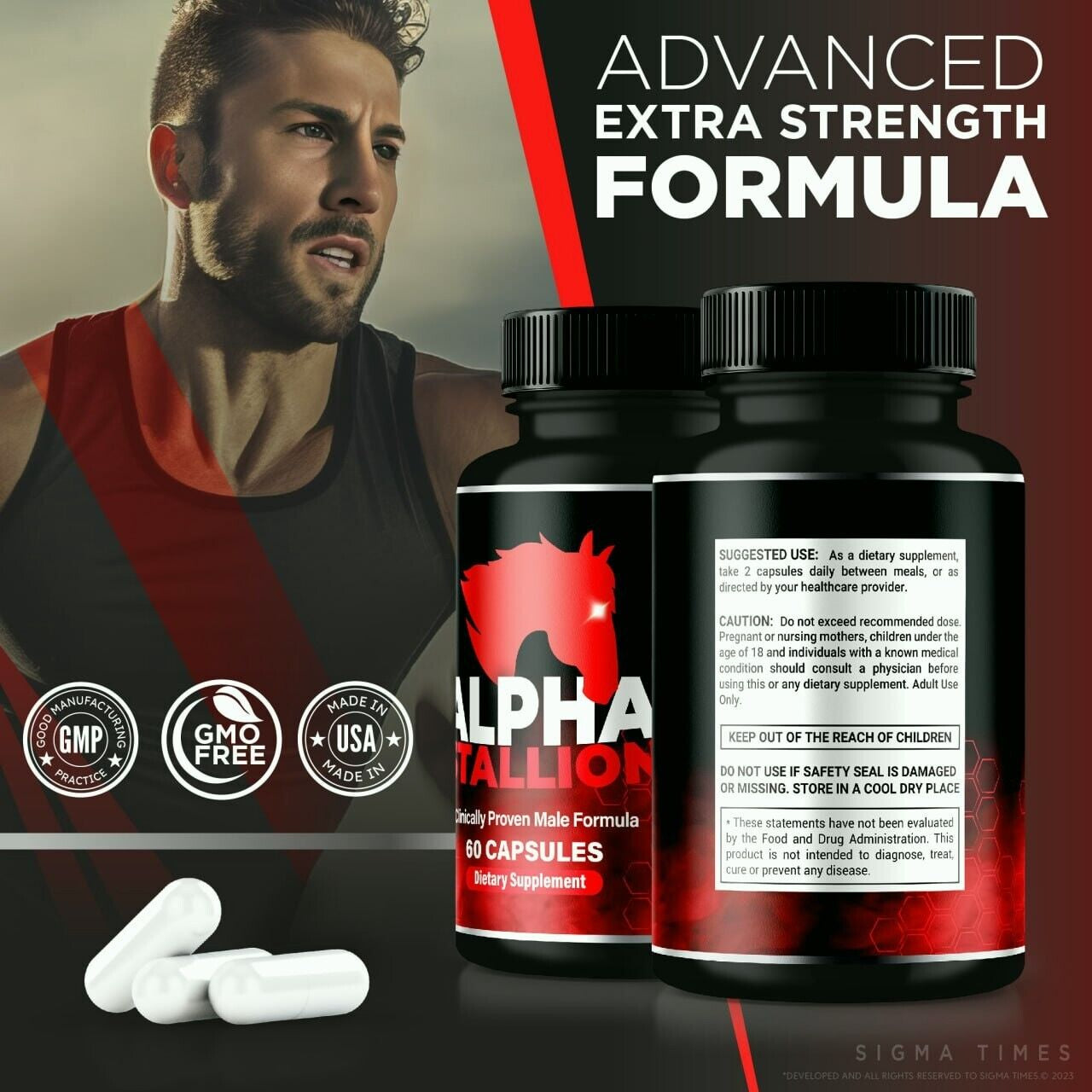(5 Pack) Alpha Stallion Male Health Pills to Boost Stamina and Endurance